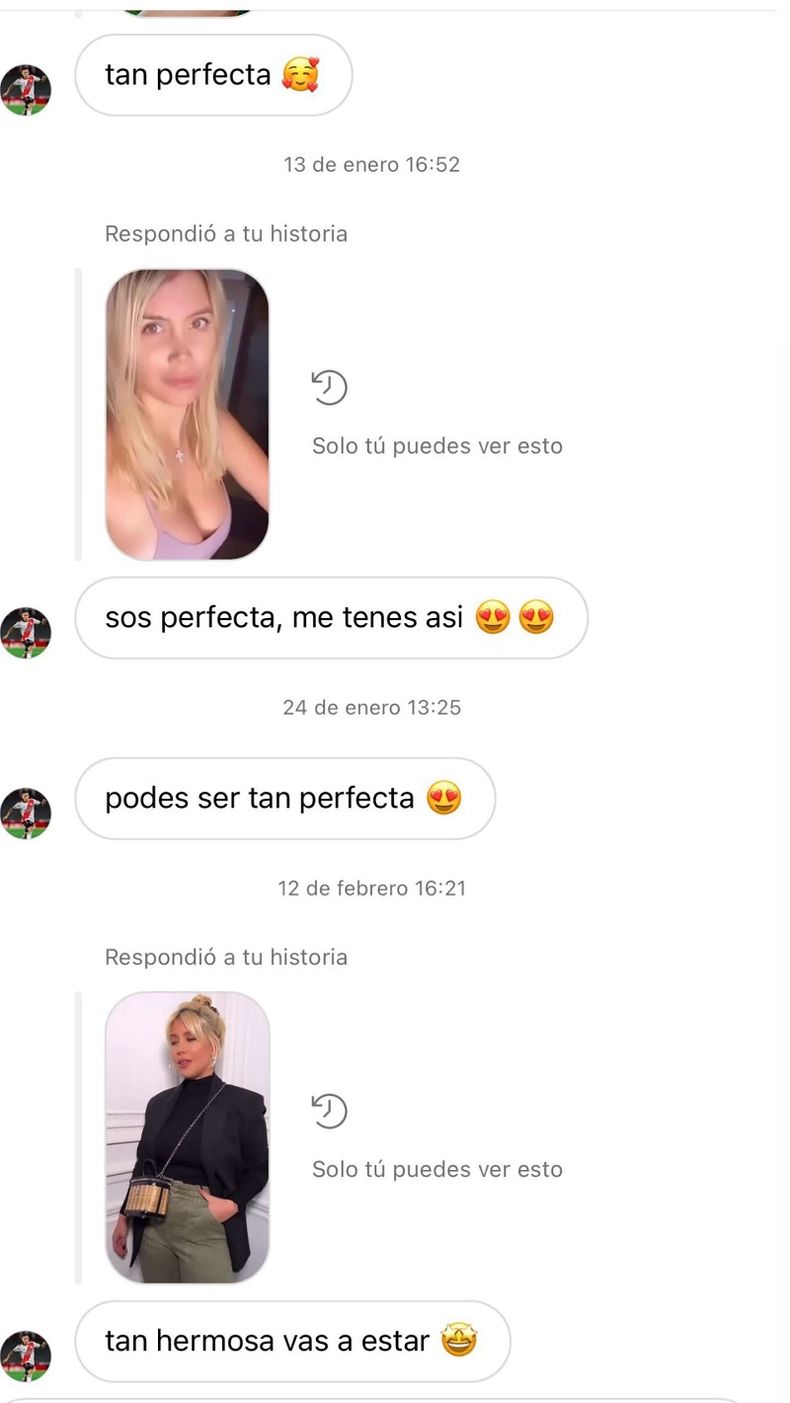 Se filtraron los supuestos mensajes entre Wanda Nara y una figura de River