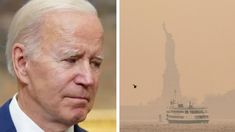 El mandatario estadounidense apuntó a la crisis climática por los incendios en Canadá. El mandatario estadounidense apuntó a la crisis climática por los incendios en Canadá.