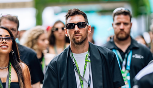 Messi llegó con su familia al Gran Premio de Miami.
