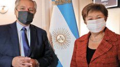 El presidente Alberto Fernández junto a Kristalina Georgieva, la titular del FMI. El presidente Alberto Fernández junto a Kristalina Georgieva, la titular del FMI.
