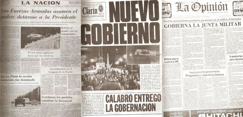 Las tapas de los principales diarios del país durante los días del golpe de Estado de 1976.