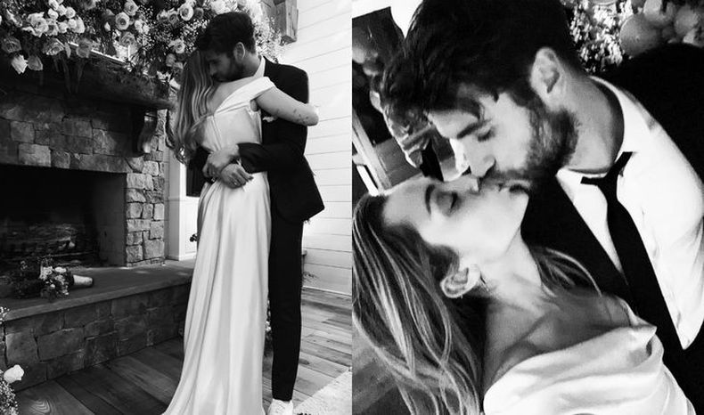 Miley Cyrus y Liam Hemsworth se casaron en secreto: las románticas fotos