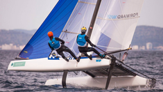 La dupla argentina fue segunda en las 2 primeras regatas, y quedaron quintos en la tercera. La dupla argentina fue segunda en las 2 primeras regatas, y quedaron quintos en la tercera.