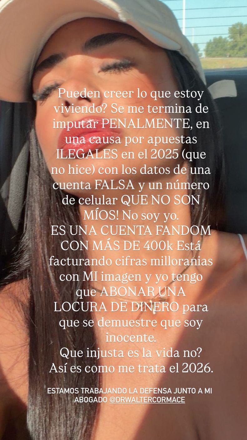 El descargo de Daniela Celis en redes sociales. 