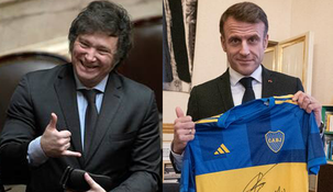 Milei le envió una camiseta de Boca a Macron.