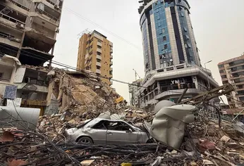 Una de las imágenes de los bombardeos entre Israel y Líbano. Una de las imágenes de los bombardeos entre Israel y Líbano.