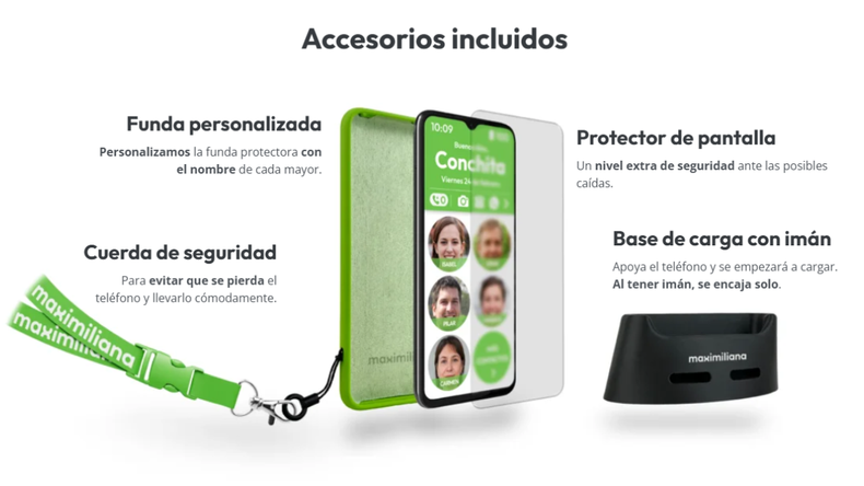 Maximiliana incluye una app que permite gestionar el dispositivo de forma remota, desde otro celular.