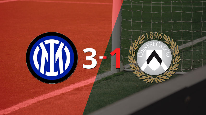 En su casa, Inter vence 3 a 1 a Udinese