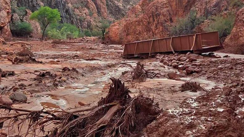 El temporal en Arizona destruyó la infraestructura del parque.