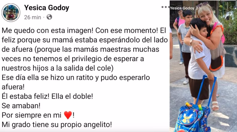 Mensaje de despedida de Yesica Godoy a Gisela Yurka y Gabriel Saru Ovejero.
