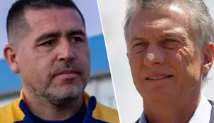 Juan Román Riquelme y Mauricio Macri. Juan Román Riquelme y Mauricio Macri.