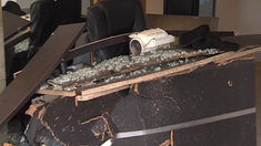 Así quedó el hall de entrada al edificio. Así quedó el hall de entrada al edificio.