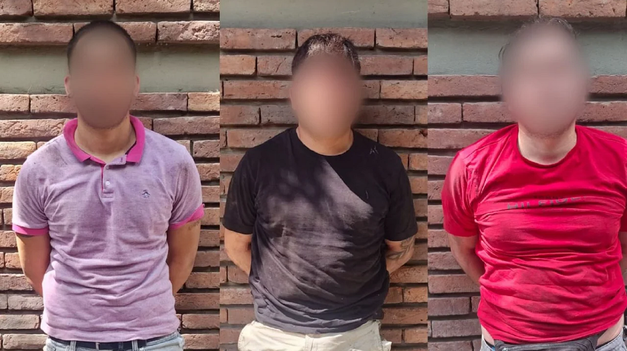 Los tres ciudadanos chilenos detenidos.
