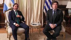 Javier Milei recibió a Luis Lacalle Pou en Casa Rosada.
