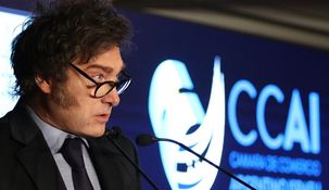 Javier Milei en la Embajada de Israel.