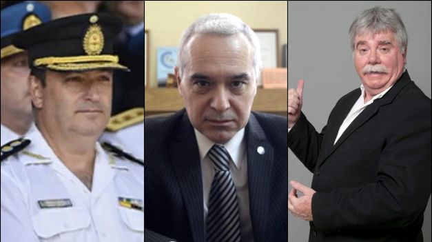 Candidatos de Juntos por el Cambio: el excomisario Seal, el exfiscal Romero y el humorista Gato Peters.&nbsp;