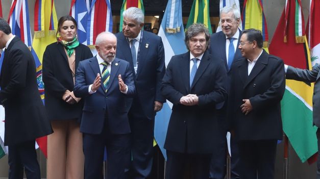 Javier Milei en la cumbre del Mercosur de julio de 2025.