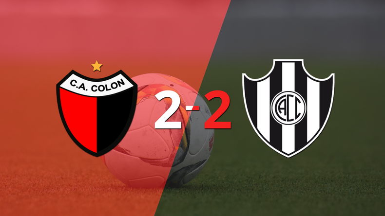 En un emocionante partido, Colón y Central Córdoba (SE) empataron 2-2