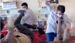 Impresionante agresión de un médico hacia un paciente en India. Impresionante agresión de un médico hacia un paciente en India.