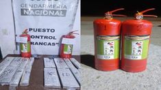 La cocaína estaba escondida en los matafuegos.