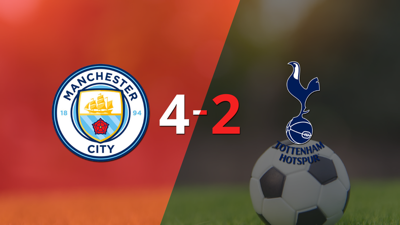 Doblete de Riyad Mahrez guió el triunfo de Manchester City sobre Tottenham