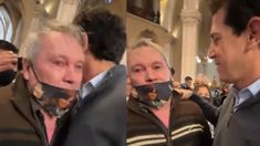 El funcionario fue sorprendido por el manifestante en la catedral de Luján. El funcionario fue sorprendido por el manifestante en la catedral de Luján.