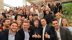 Milei brindó un discurso en el anuncio de Mercado Libre.