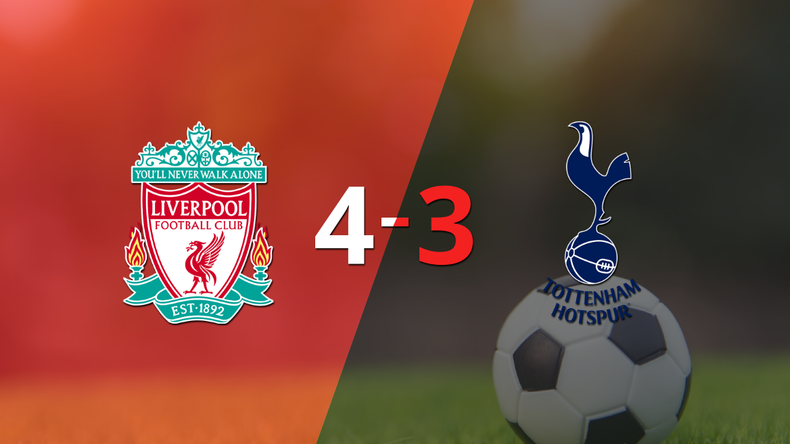 Tottenham no pudo hacer frente al poderío de Liverpool y terminó perdiendo por 4-3