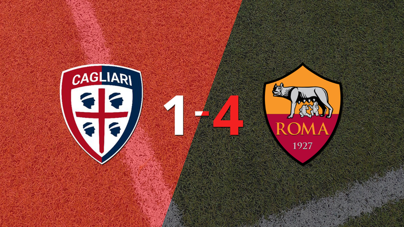Roma goleó 4-1 a Cagliari con doblete de Romelu Lukaku