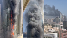 Impresionante incendio en un rascacielos de Dubai.&nbsp;