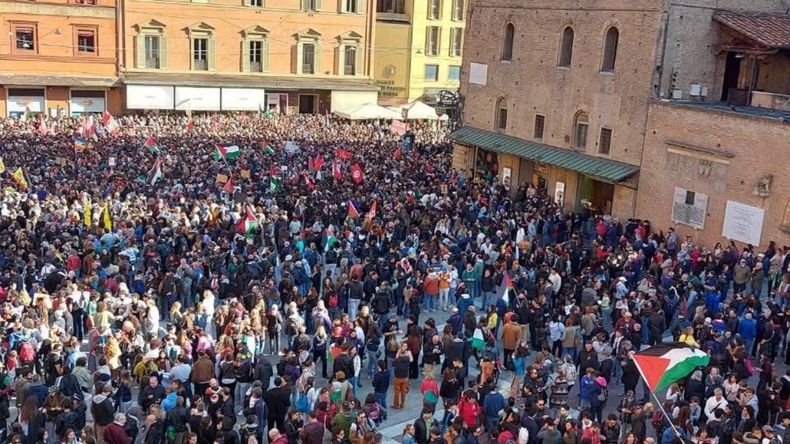 La protesta en territorio italiano.