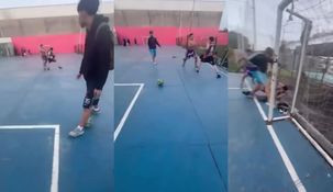 La secuencia de la terrible patada que sufrió un adolescente tras una pelea. La secuencia de la terrible patada que sufrió un adolescente tras una pelea.