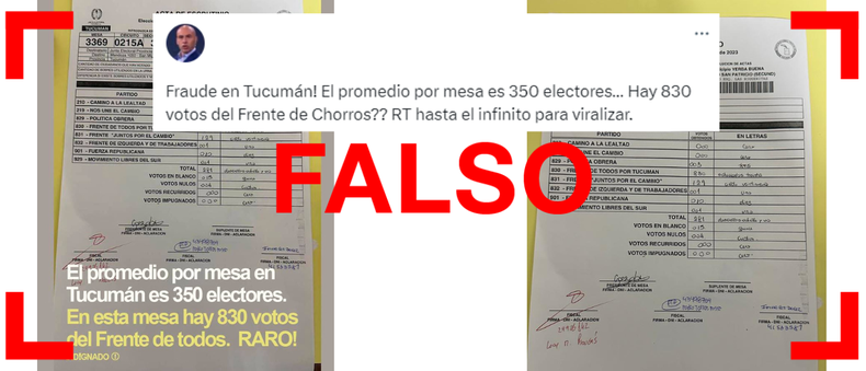 Elecciones 2023 en Tucumán: un acta viral en redes presentó un error que fue enmendado antes del conteo de votos