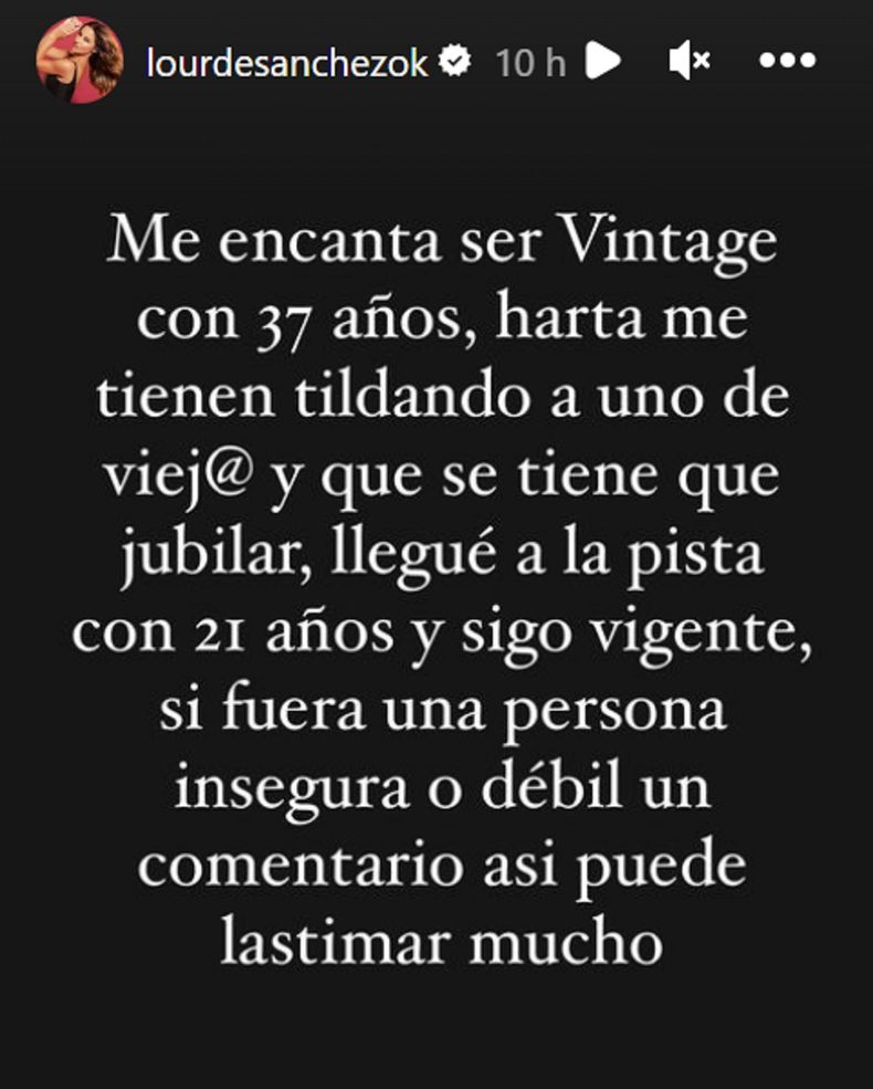 El fuerte descargo de Lourdes Sánchez.