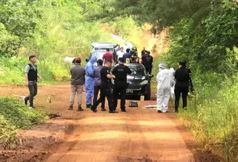La Policía periciando la escena en Misiones.