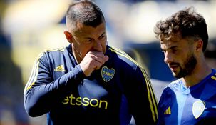 El entrenador de Boca se quejó del arbitraje.