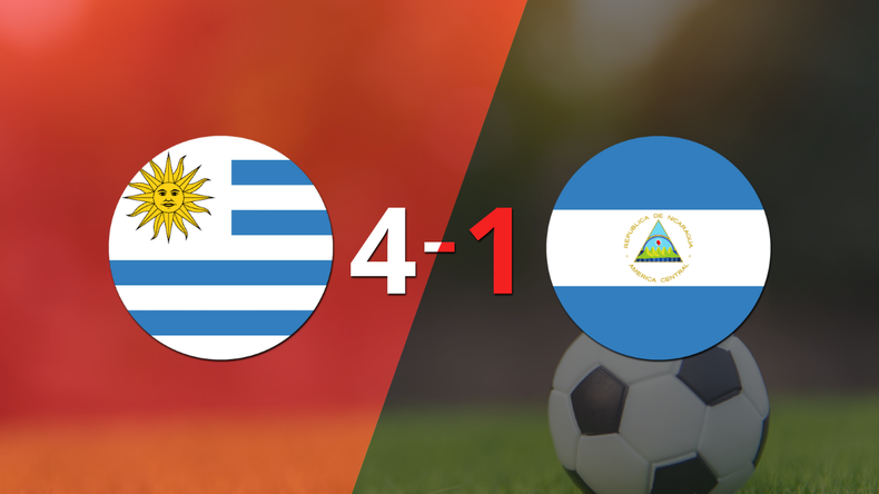 Doblete de Rodrigo Zalazar en la goleada de Uruguay frente a Nicaragua