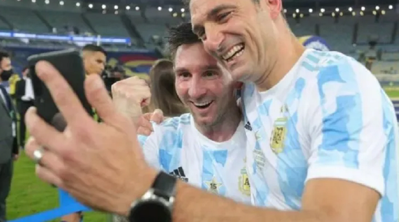 Messi y Scaloni tras obtener la Copa América en el Maracaná.