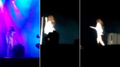 Lali sufrió una accidente en pleno show Lali sufrió una accidente en pleno show