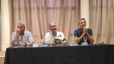 Carlos Gutiérrez, Juan Schiaretti y Florencio Randazzo reunidos este jueves.