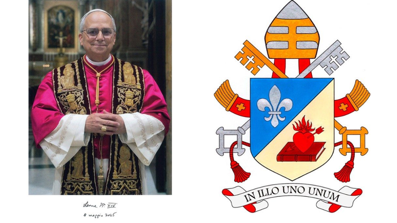 El Vaticano compartió el escudo y el lema del papa León XIV.