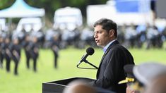 Axel Kiciloff habló desde la escuela Juan Vucetich.&nbsp;