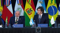 Lula da Silva junto a Javier Milei.&nbsp;