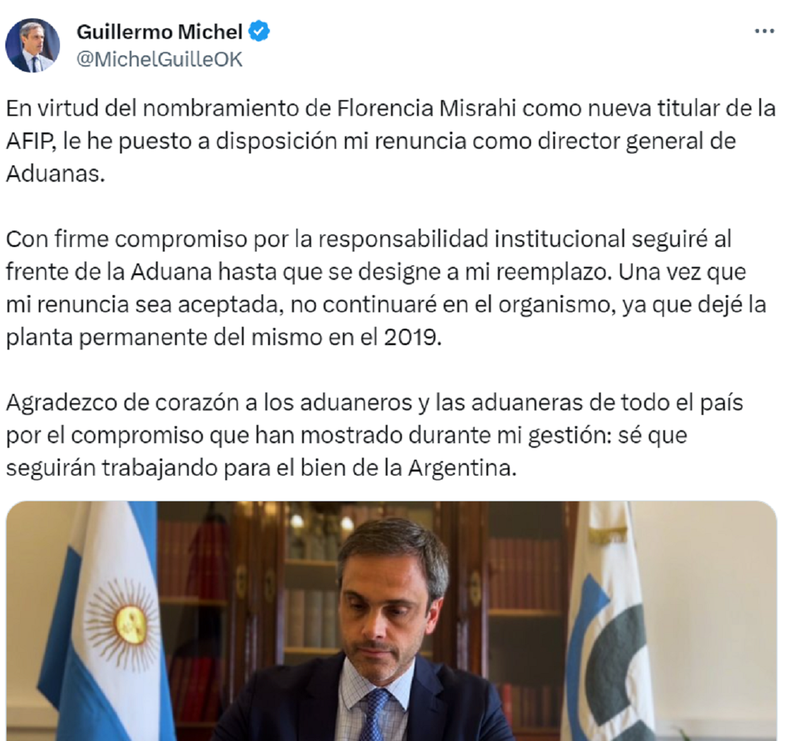 La publicación de Guillermo Michel.
