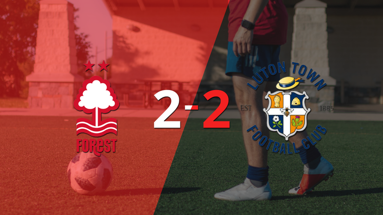 Nottingham Forest empató con Luton Town y Chris Wood anotó dos goles