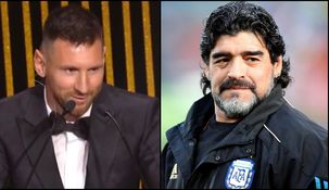 Messi le dedicó el premio a Maradona. Messi le dedicó el premio a Maradona.