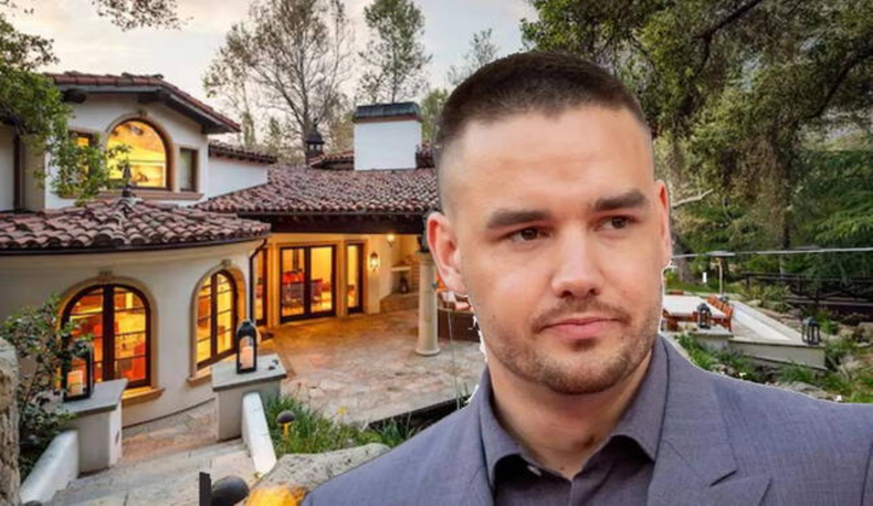 Liam Payne en su lujosa casa de California en los Estados Unidos.