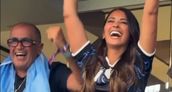 Antonela Roccuzzo festejó el triunfo de la Selección argentina.&nbsp;