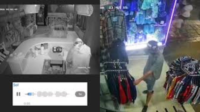 Las cámaras de seguridad del local captaron las imágenes del robo.