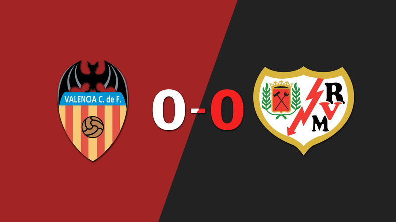 No hubo goles en el empate entre Valencia y Rayo Vallecano